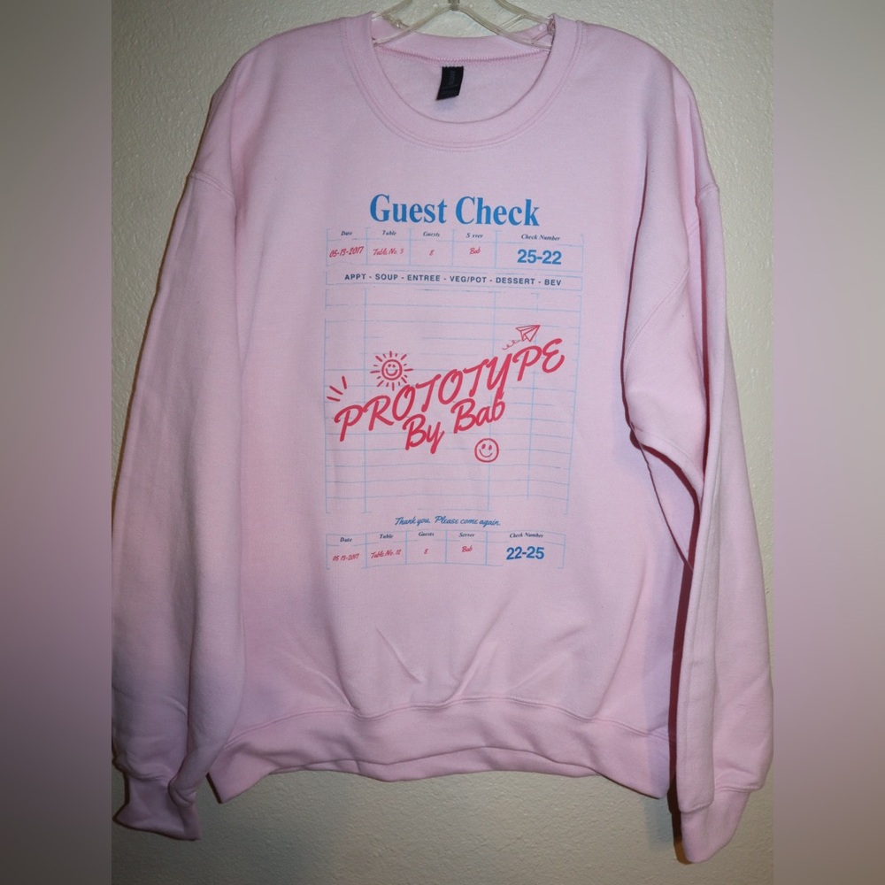 "Check Please!" Prototype By Bab Pink Sweatshirt